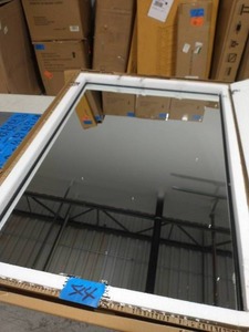 lot 44 image: Medium Rectangle Black Hooks Contemporary Mirror (36 in. H x 24 in. W)