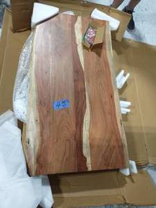 lot 45 image: Seti Live Edge Natural Bar Table with Black Legs