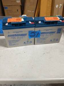 lot 51 image: 2 12-Volt 18 Ah F2 Terminal Sealed Lead Acid (SLA) Rechargeable Battery