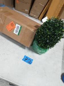 lot 72 image: IndoorOutdoor 13 In. Boxwood Topiary Artificial Plant UV Resistant