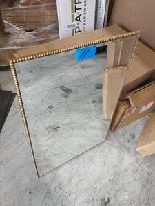 lot 11 image: Medium Rectangle Gold Beveled Glass Modern Mirror (36 in. H x 24 in. W)