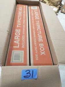 lot 31 image: Heavy-Duty Large Adjustable TV and Picture Moving Box with Handles (2 Pack)