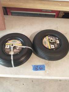 lot 86 image: 13 in. No Flat Wheelbarrow Replacement Wheel (2-Pack)