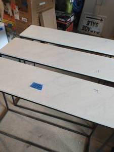 lot 110 image: 3 Gold Coast Faux Marble Console Table Faux MarbleBLACK  - Breighton Home
