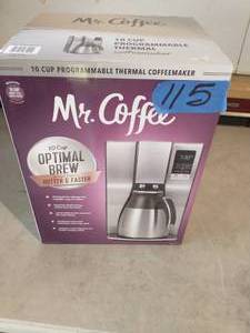 lot 115 image: Mr. Coffee Stainless Steel 10-Cup Programmable Coffee Maker