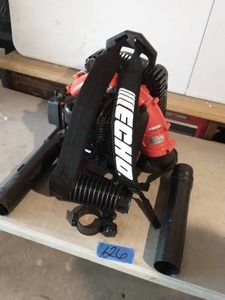 lot 126 image: ECHO 216 MPH 517 CFM 58.2cc Gas 2-Stroke Cycle Backpack Leaf Blower with Tube Throttle