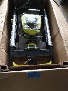 lot 128 image: RYOBI 40V HP Brushless 21 in. Cordless Battery Walk Behind Dual-Blade Self-Propelled Mower with (2)6.0 Ah Batteries & Charger