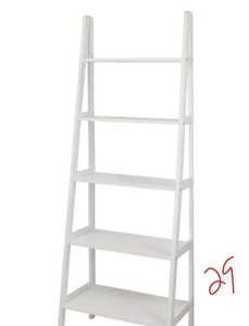 lot 29 image: CASUAL HOME 72 in. White Wood 5-shelf Ladder Bookcase with Open Back