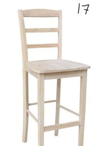 lot 17 image: 30 in. Unfinished Wood Bar Stool
