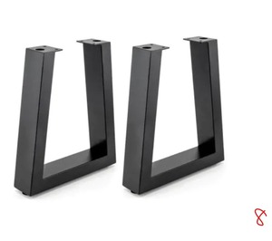 lot 8 image: 16-18 in. (410 mm) Matte Black Adjustable Tapered Bench Legs(2-Pack)