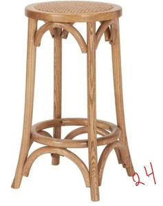 lot 24 image: Mavery Patina Oak Finish Wood Backless Counter Stool (13.8 in. W x 26 in. H)