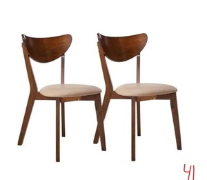 lot 41 image: COASTER KERSEY Kersey Collection ChestnutCappuccino Wooden Dining Chair (Set of 2)