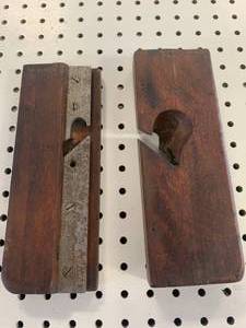 lot 88 image: Pair of 1800s Primitive Wood Planes
