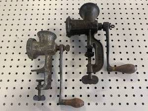 lot 135 image: Tinned No. 5 & Wards Meat Grinders
