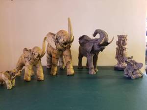 lot 33 image: Elephants and Candleholder