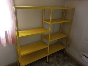 lot 43 image: Sturdy Yellow Shelf