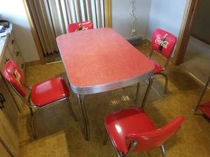lot 52 image: 4 Coca Cola Chairs and  Crushed Ice Table