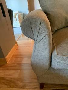 lot 38 image: Tan Velour Sofa