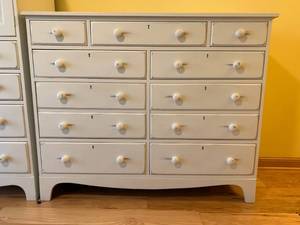 lot 119 image: Wonderful white dresser and small armoire