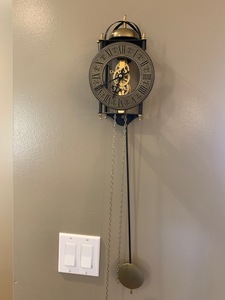 lot 199 image: Metal single weight wall clock