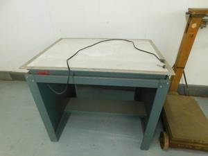 Lighted blue print table