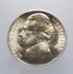 1945-S US SILVER WAR NICKEL MS67 ICG