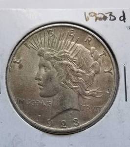 1923-D PEACE SILVER DOLLAR