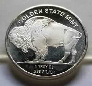 1 TROY OZ. .999 FINE SILVER  INDIAN BUFFALO DESIGN