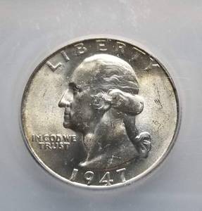 1947-S WASHINGTON QUARTER MS66 ICG