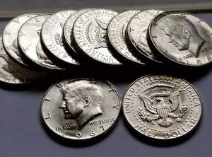 BU ROLL OF 1967 KENNEDY 40% SILVER HALF DOLLARS 20 COINS