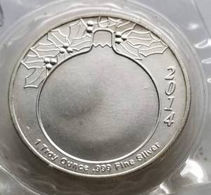 1 TROY OZ. .999 FINE SILVER CHRISTMAS DESIGN