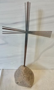 lot 27 image: Decorative Cross Figurines made from Rock and Wire