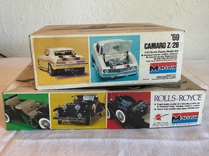 lot 16 image: Two Vintage Toy Model Kits by Monogram - 69 Camaro and Rolls Royce