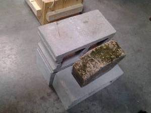 Lot of 3 Cement Cinder Blocks as we...