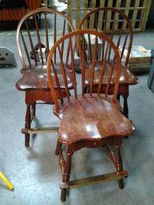 Lot Of 3 Solid Wood Counter height ...