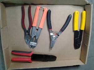 Lot of wire strippers, diagonal pli...