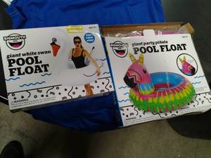 Giant White Swan Pool float and gia...