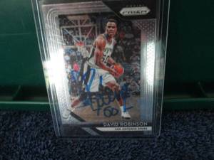 lot 50 image: David Robinson Autograph Card w Ce...