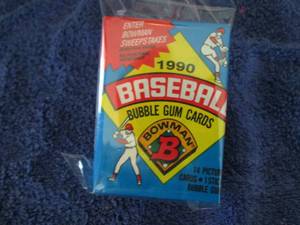 lot 91 image: 7 1990 Bowman Baseball Packs...