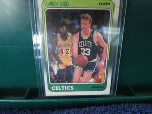 lot 124 image: 1988-89 Fleer Larry Bird Card...