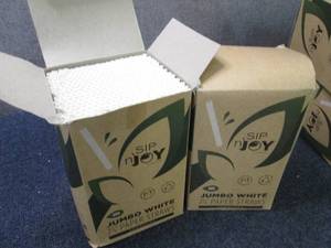 lot 184 image: 2- 400 ct Packs 7.75 inch Paper Str...