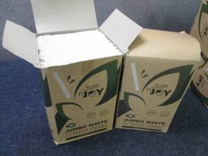 lot 185 image: 2- 400 ct Packs 7.75 inch Paper Str...