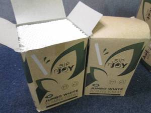 lot 186 image: 2- 400 ct Packs 7.75 inch Paper Str...