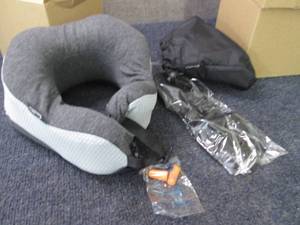 lot 195 image: Memory FoamTravel Pillow with Eye M...
