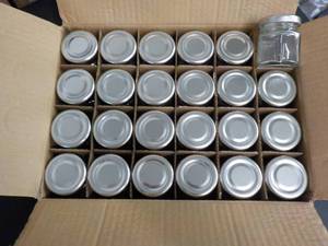lot 270 image: Case of 24 - 1.5 Hexagon jars with ...