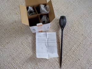 lot 324 image: Dancing Flame Solar Garden Torch se...