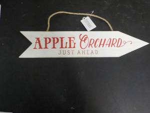 lot 378 image: Apple Orchard Wood Sign 16 Long...