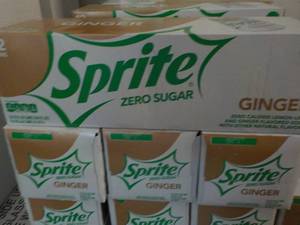 lot 423 image: 4 - 12 packs Sprite Ginger Zero Sug...