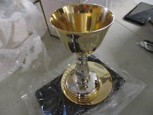 lot 100 image: Brass Gold Plated Challis...