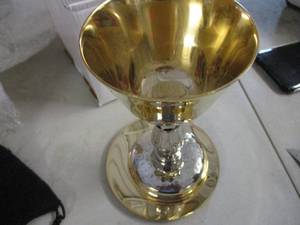 lot 102 image: Brass Gold Plated Challis...